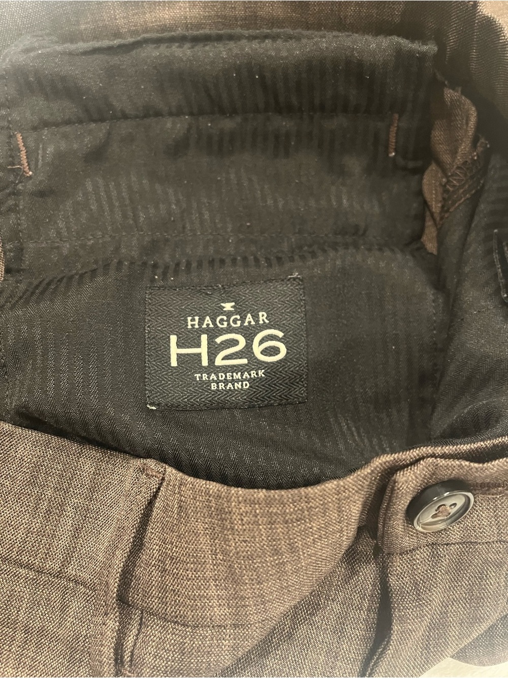 Haggar H26 Men's Straight Fit Brown Dress Pants - Picture 7 of 7